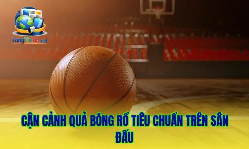 Cận cảnh quả bóng rổ tiêu chuẩn trên sân đấu