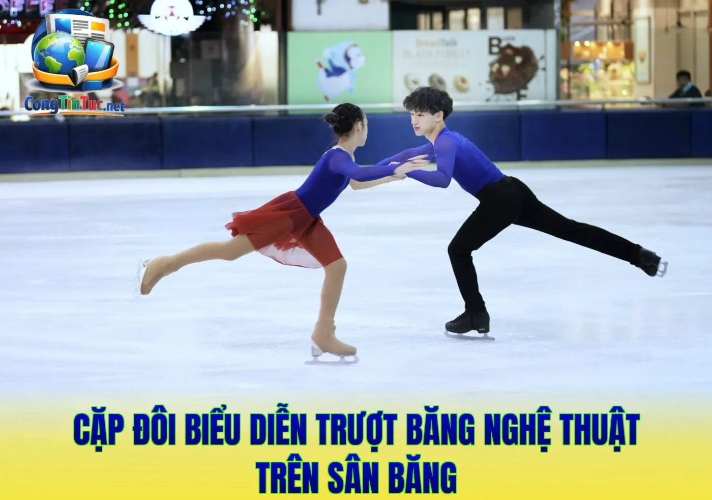 Cặp đôi biểu diễn trượt băng nghệ thuật trên sân băng