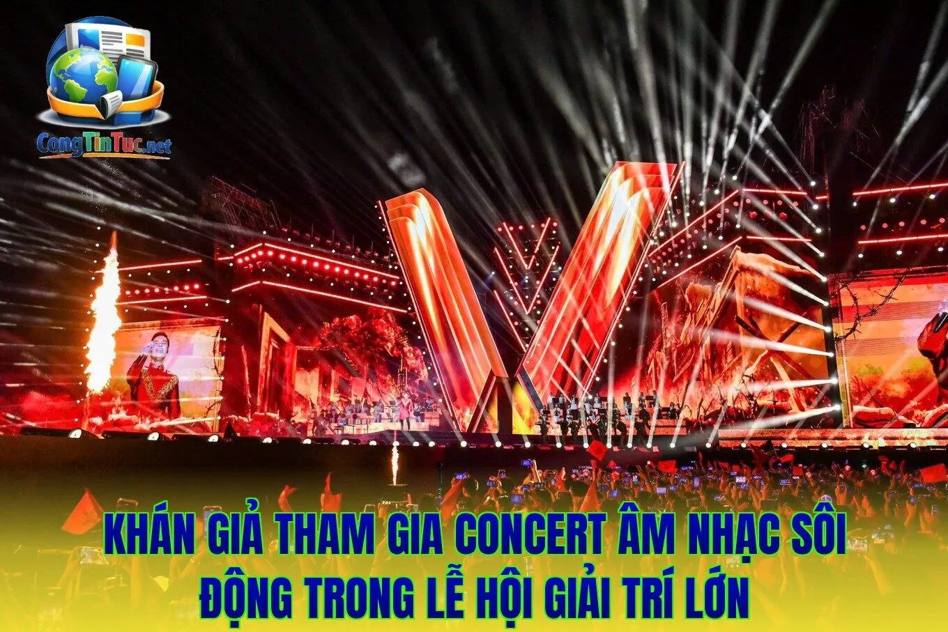 Khán giả tham gia concert âm nhạc sôi động trong lễ hội giải trí lớn