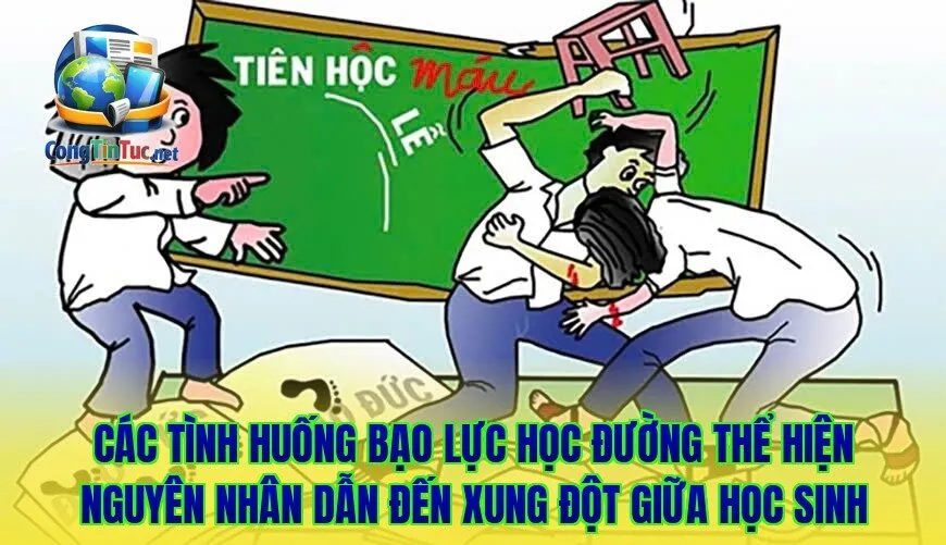 Các tình huống bạo lực học đường thể hiện nguyên nhân dẫn đến xung đột giữa học sinh