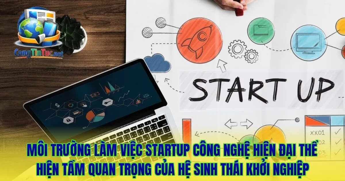 Môi trường làm việc startup công nghệ hiện đại thể hiện tầm quan trọng của hệ sinh thái khởi nghiệp